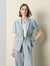 Single Button Ruched Waist Short Sleeve Blazer