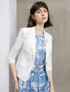 Lace Tailored Blazer with Three Quarter Sleeves