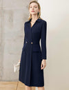 Navy Double-Breasted Shirt Dress