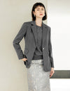 Grey Single-Button Blazer