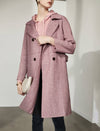Wool Blend Collared Double-Breasted Pocket Coat