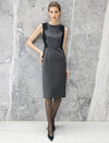 Wool Blend Lace Crewneck Sleeveless Dress
