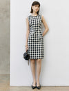 Checkered Sleeveless Sheath Dress