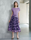 Tie-Dye Pleated Midi Skirt