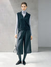 Double-Pleat Cuffed Cropped Wide-Leg Pants