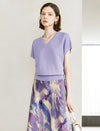 V-Neck Short Sleeve Knit Top