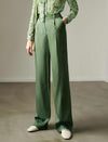 Green Tencel High-Waisted Wide Leg Pants