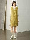 V-Neck Wool-Blend Sleeveless Knee-Length Dress