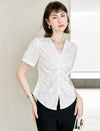 V-Neck Ruched Short Sleeve Top