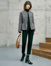 Wool Blend Fitted Cropped Jacket