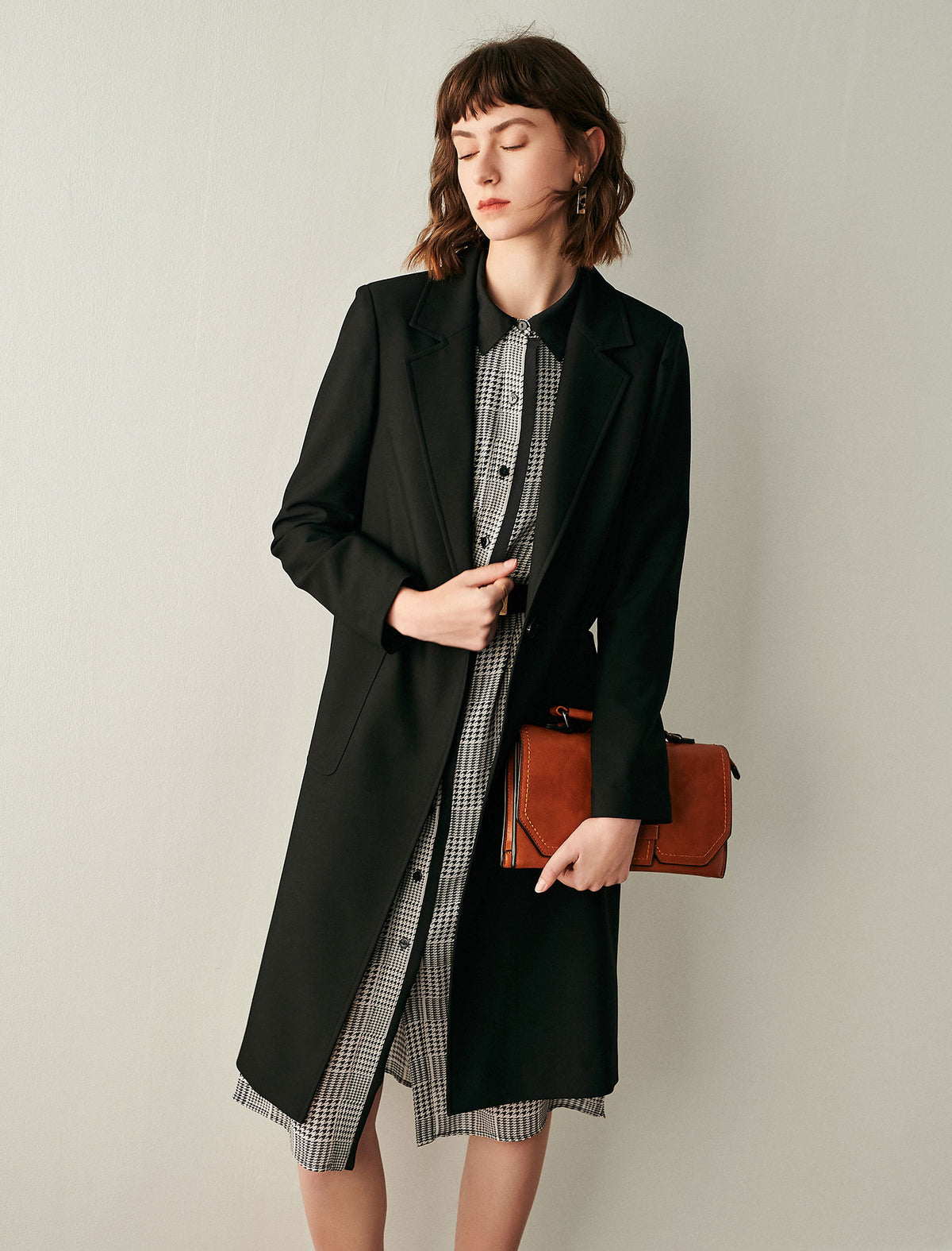 Black Longline Blazer Trench Coat