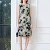 Floral Sleeveless Midi Dress - Green Flower