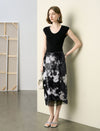 Tie-Dye Sequin Midi Skirt