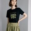 Blossom Butterfly Print T-Shirt - Black