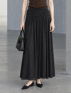 Ruched Waist Gathered A Line Maxi Skirt