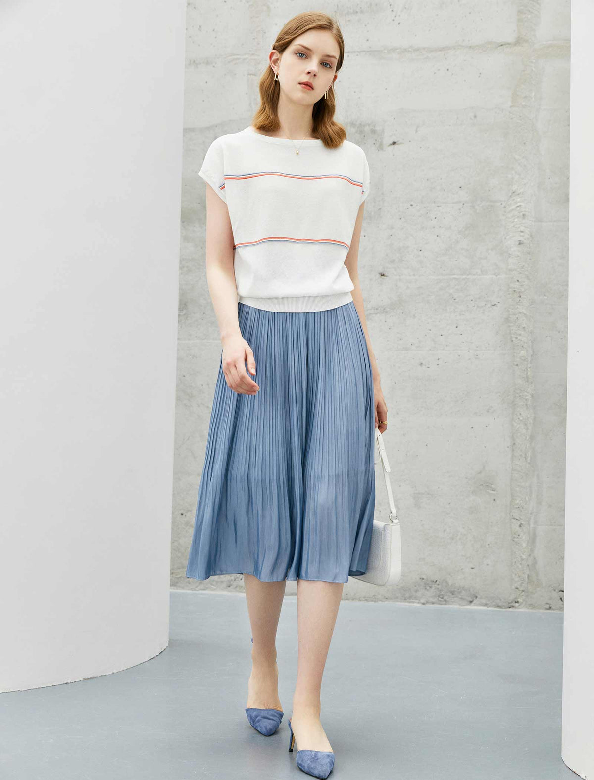 Minimal Pleated A-Line Skirt