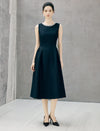 Beaded Round Neck Sleeveless Midi Dress