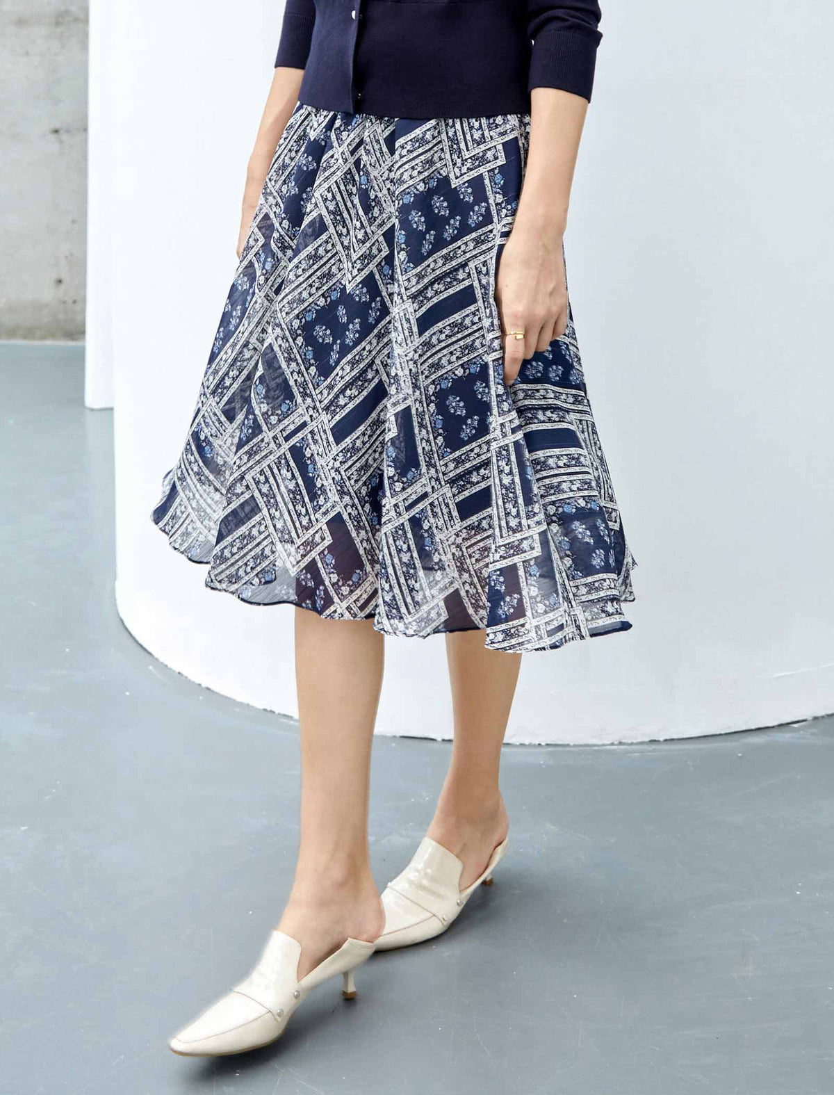 Plaid Print A-Line Skirt