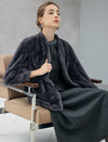 Faux Fur Shawl Collar Long Sleeve Coat