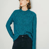 Textured Mock Neck Top - Blue