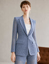 Dusty Blue Lace Tailored Blazer