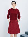 Fitted A-Line Midi Skirt