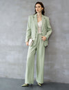 Sage Green High Waisted Wide Leg Pants