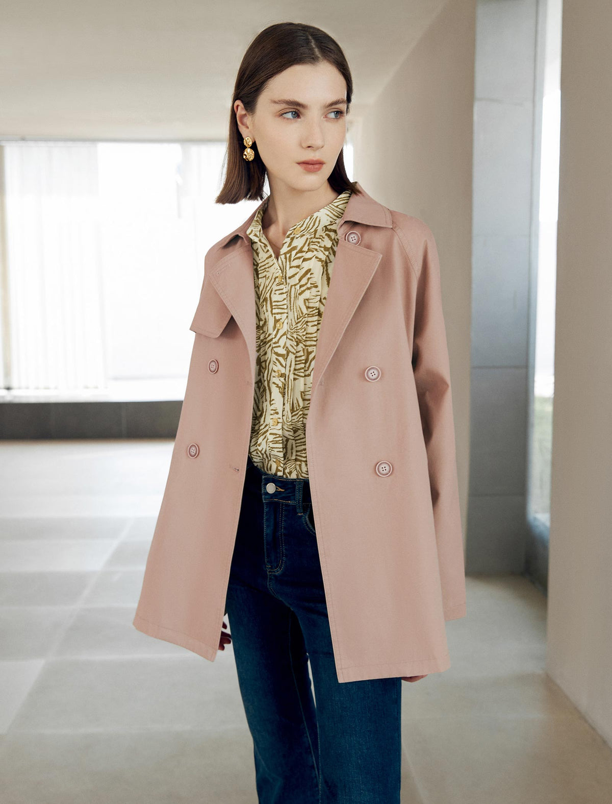 Casual Chic Mid-Length Trench Coat
