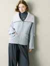 Wool-Alpaca Blend Zip Front Cropped Jacket
