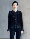 Embellished Peplum Long Sleeve Top