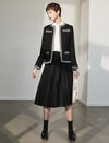 Pleated A-Line Midi Skirt