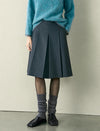 Grey Pleated Midi Skirt