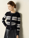 Black White Striped Loose Knit Sweater