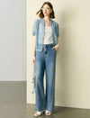 Light Wash Straight-Leg Jeans