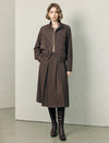 Wool Blend Textured Stand-Collar Zip-Front Cropped Jacket
