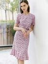 Lilac Lace Mermaid-Hem Dress