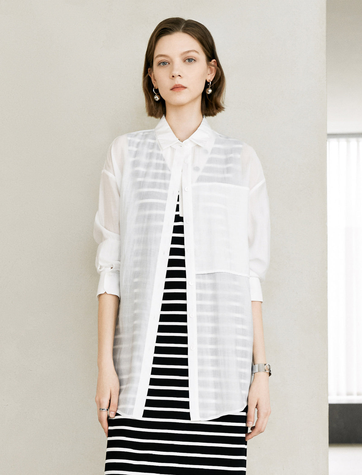 Sheer Button Up Shirt