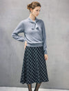 Wool and Mulberry Silk Blend Pearl-Bow Crewneck Sweater