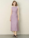 Light Pink Polka Dot Sleeveless Midi Dress