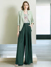Light Sage 3/4 Sleeve Casual Blazer