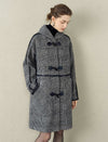 Plaid Wool-Blend Toggle Hooded Coat