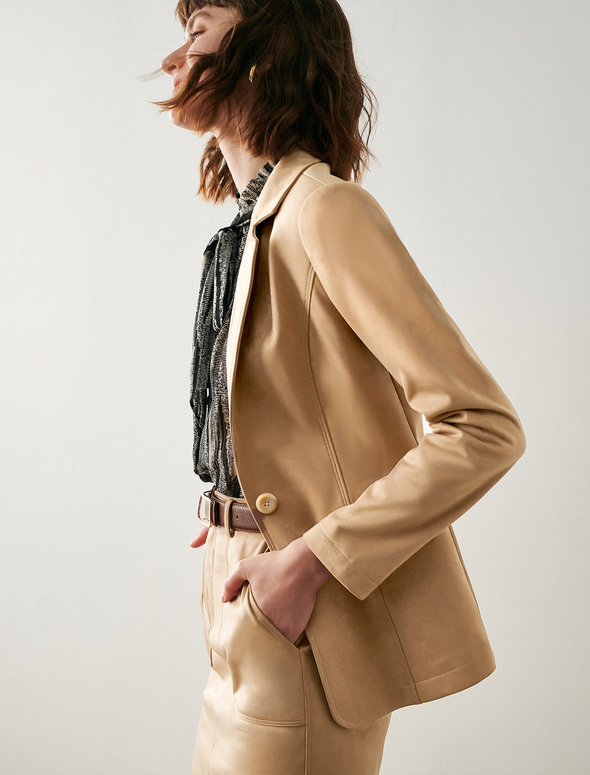 Classic Refined Button-Front Blazer