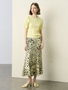 Leopard Print Fishtail Midi Skirt