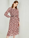 Print Pleated Midi Dress