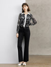 High‑Waist Slit‑Hem Micro‑Flare Trousers