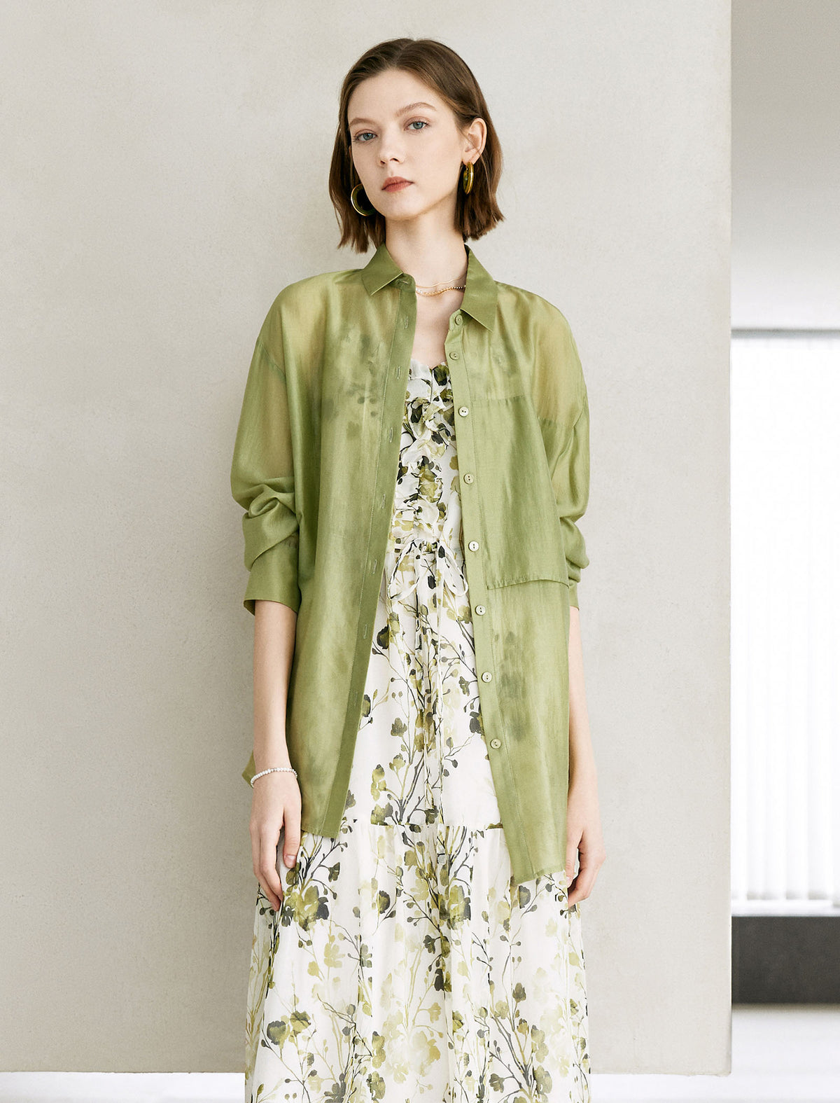 Sheer Button Up Shirt