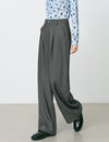 High-Rise Pleated Wide-Leg Trousers