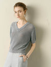V-Neck Embellished Knit Top