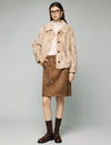 Plush Collared Button-Front Short Jacket