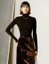 Fitted Wool Turtleneck Knit Sweater